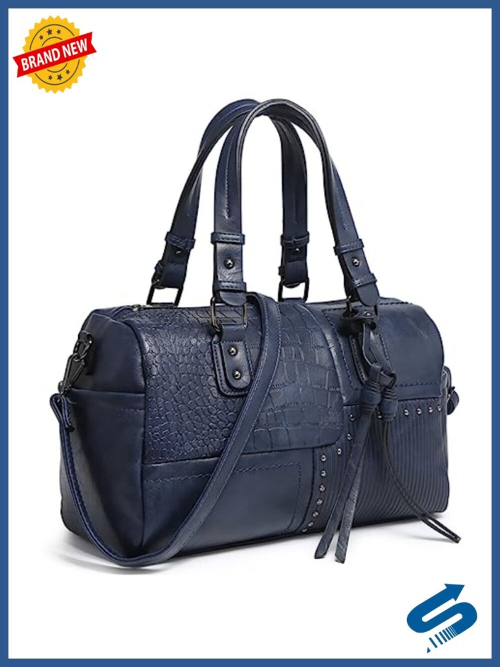 Soft Vegan Leather Barrel Bag Large Hobo Tote Satchel Work Handbag